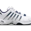 K-Swiss Chaussures De Tennis K Swiss Men Accomplish IV Omni White Peacoat Silver -Tennis Soldes Boutique 07388 177.00