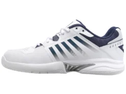 K-Swiss Chaussures De Tennis K Swiss Men Receiver V White Peacoat Silver -Tennis Soldes Boutique 07393 177.04