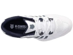 K-Swiss Chaussures De Tennis K Swiss Men Receiver V White Peacoat Silver -Tennis Soldes Boutique 07393 177.06
