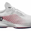 Chaussures De Tennis Wilson Femme Kaos Swift 1.5 Clay White Deja Vu Blue Wilson Red -Tennis Soldes Boutique 1831163wrs3331200kaosswift15cc2024womenswhitedejavubluewilsonredpnghigh res no bg