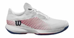 Chaussures De Tennis Wilson Femme Kaos Swift 1.5 Clay White Deja Vu Blue Wilson Red