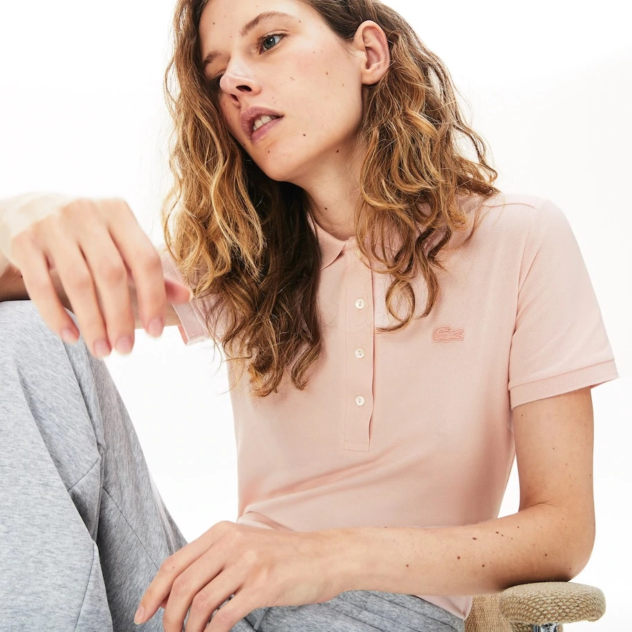 Polo Lacoste Femme PF5462 Slim Fit Rose Pale 6 Polo Lacoste Femme PF5462 Slim Fit Rose Pale – Image 4
