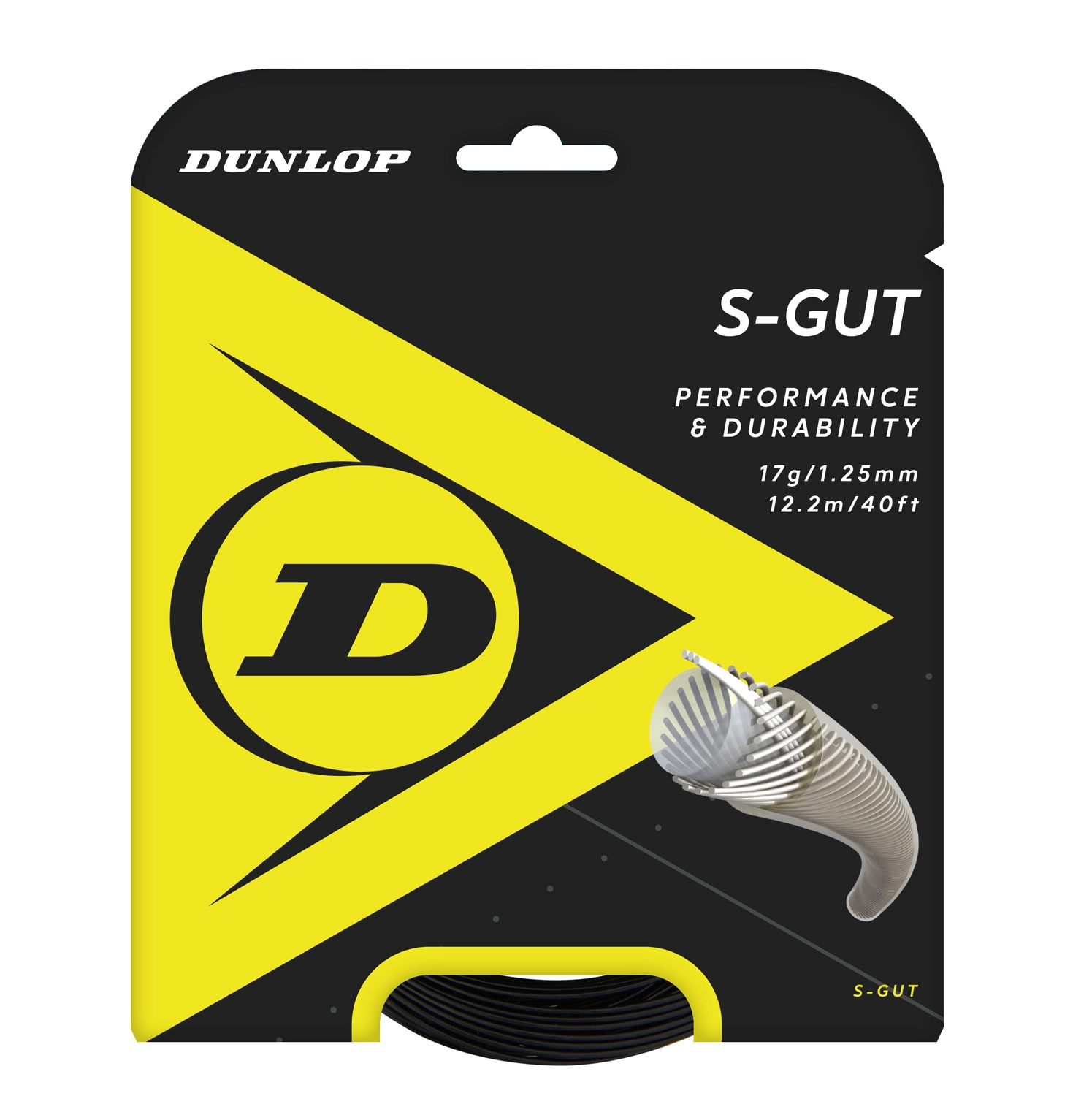 Cordage Dunlop S-Gut Black 1,25mm/12m 3 Cordage Dunlop S-Gut Black 1,25mm/12m