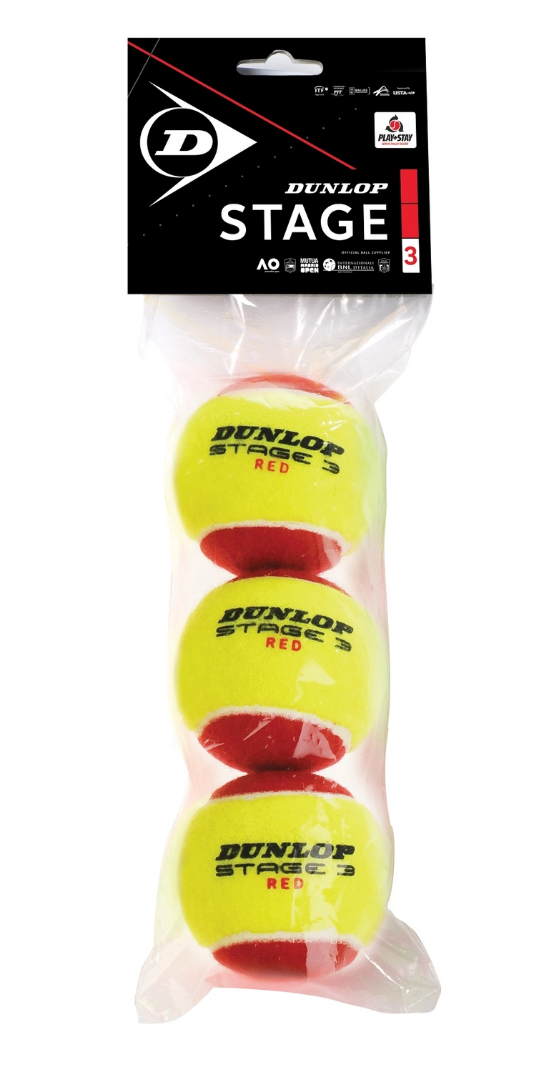 Balle De Tennis Dunlop Stage 3 Red (3 Polybag) 2020