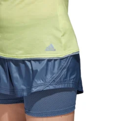 T-shirt Adidas Melbourne Tee Women Semi Frozen Yellow/Chalk Blue -Tennis Soldes Boutique ce0399 app on model detail 1 white